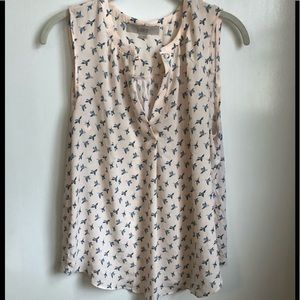 Loft bluebird blouse sleeveless top, medium